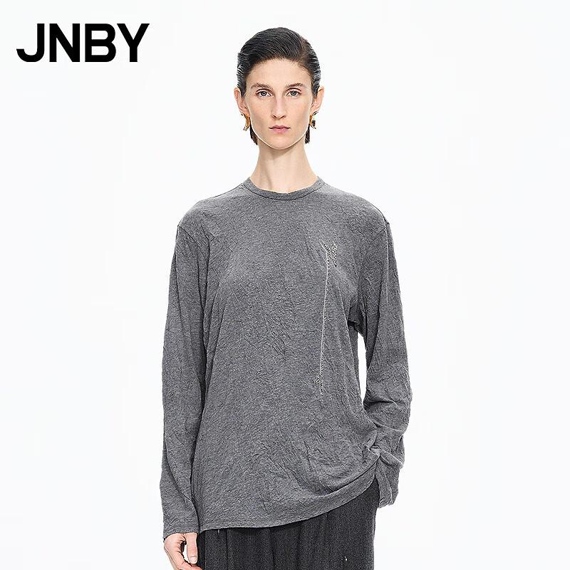 JNBY 2025 Winter Loose Round Neck Long Sleeve T-Shirt
