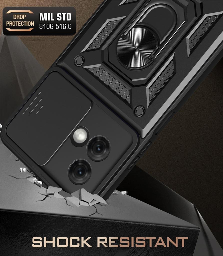 Coque For Motorola Moto G84 Shockproof Case Push Window Lens Coverage Ring Bracket Etui For Motorola Moto G84 Cover