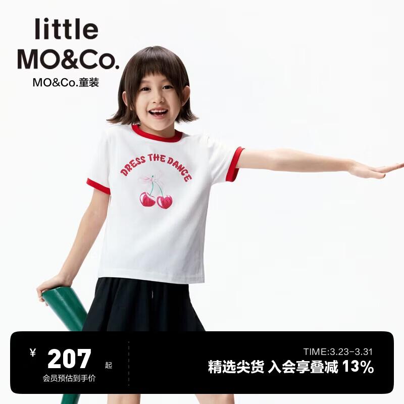 Little MO&Co. Girls  Cool-Dry Cherry Print Short Sleeve T-Shirt 160