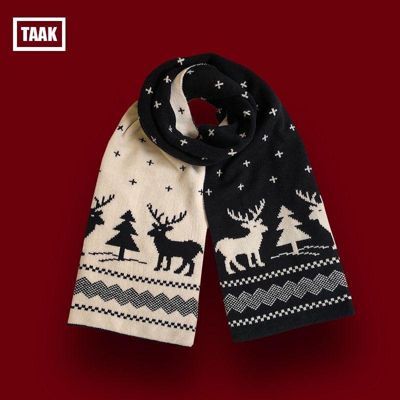

Korean-Style Reindeer Scarf: Cute, Warm Winter Knitted Neck Warmer for Women & Students чёрный