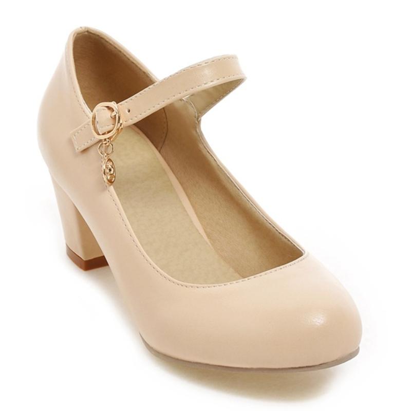 Women's Medium Heels Mary Janes Shoes 2025 Fashion Pink Black White Green Purple Heeled Party Wedding Shoes Female Dress Pumps