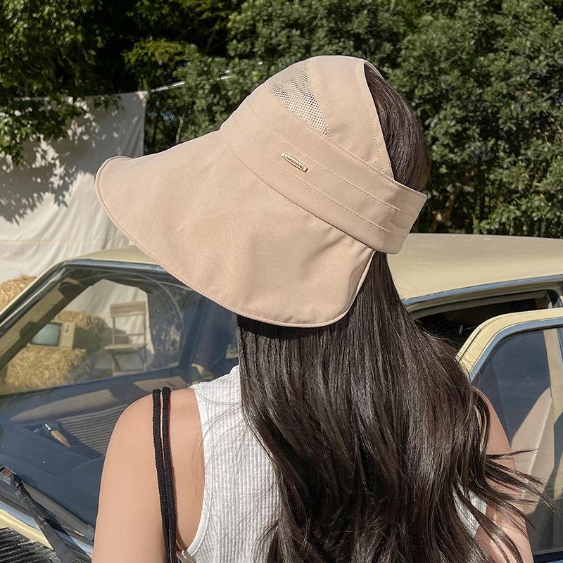 Hat Women's Big Eaves Cover Face Sunscreen Empty Top Hat Summer Outdoor Versatile Anti-ultraviolet Fisherman Hat Tide