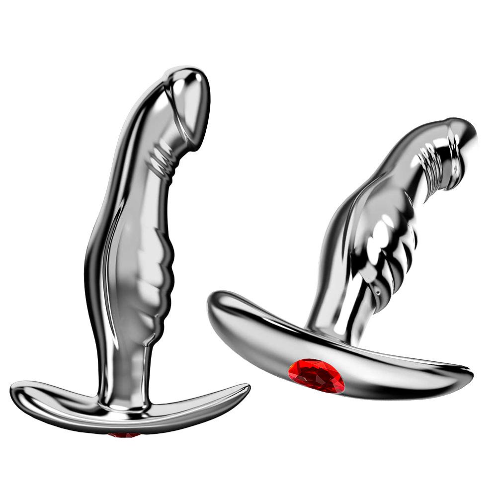 Elegante Butt Plug Metallico con Ingresso Posteriore in Lega di Alluminio