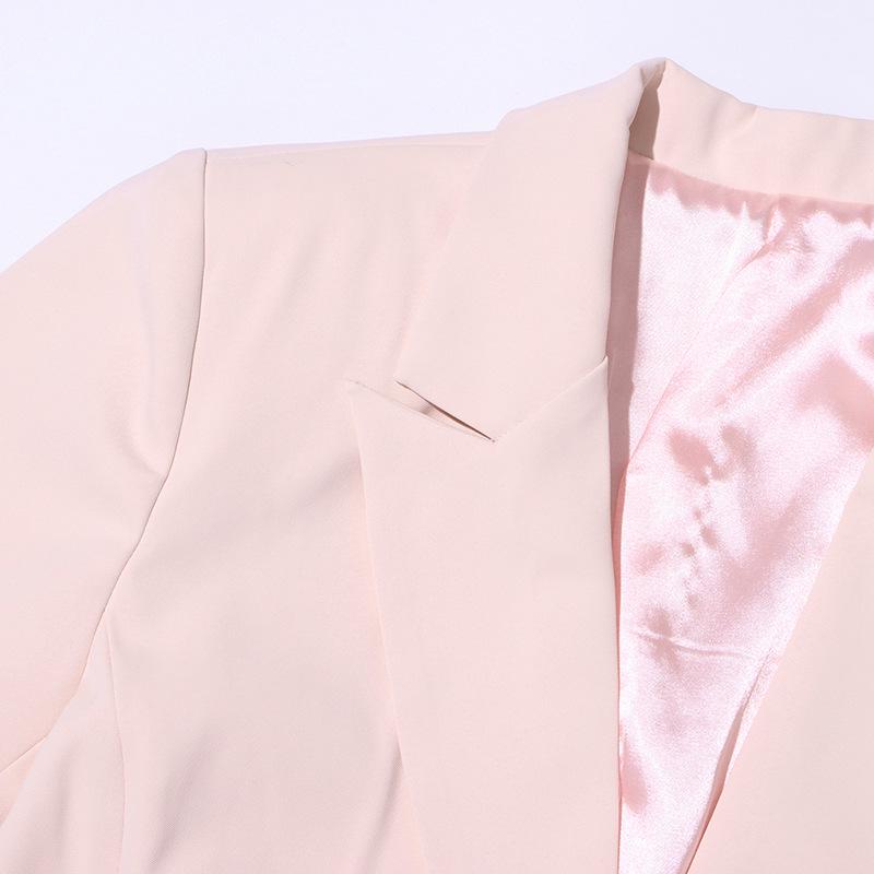 2025 Women's Autumn Commuter Long Sleeve Suit Jacket with Lapel and Sheer Paneling