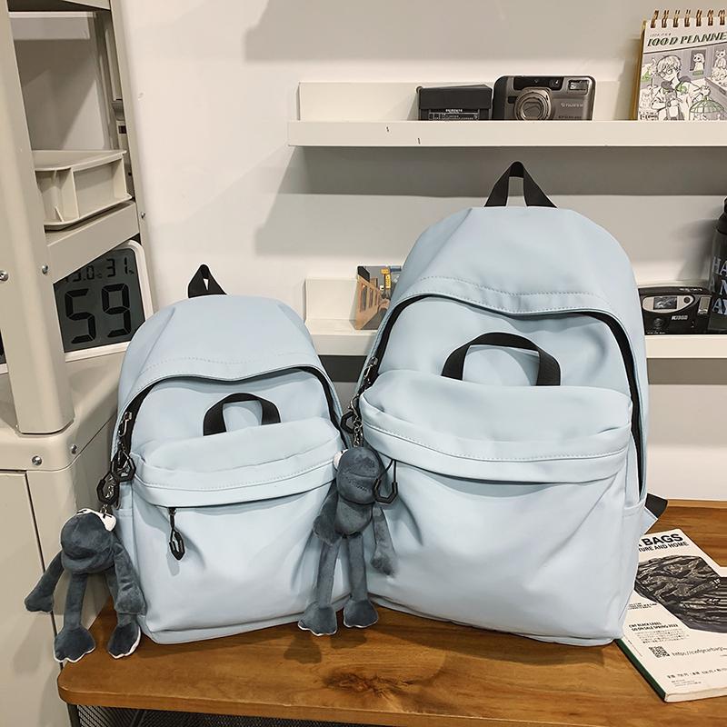 Schoolbag Women's Solid Color Backpack Nylon Waterproof Campus Student Backpack