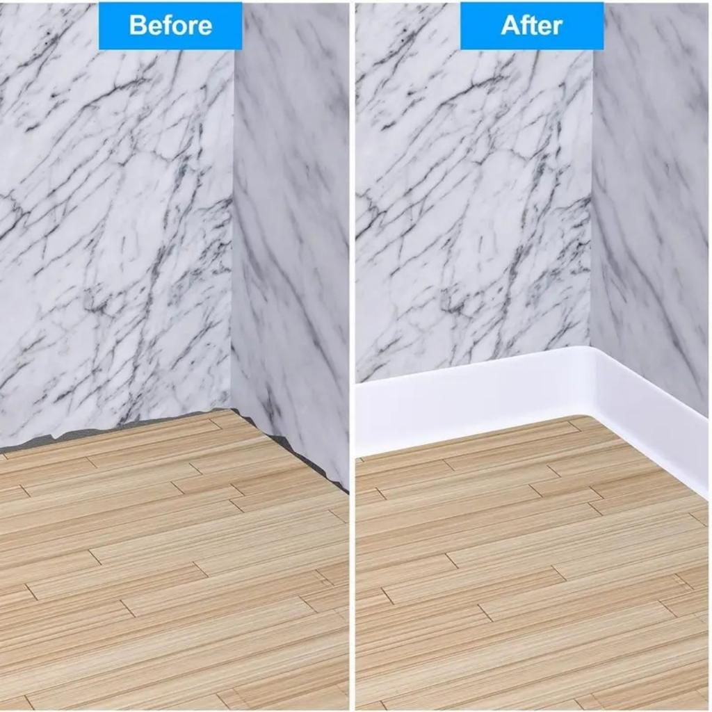1PC 1/2/3/5/6M Flexible Baseboard Molding Trim Self-Adhesive Vinyl Wall Base Peel and Stick Cove Base Rubber Wall Base