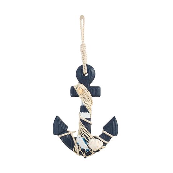 

Морской деревянный орнамент с веревкой, пляжная, океанская тематика, настенное искусство, деревенский прибрежный орнамент для подвешивания на дверь, для декора спальни, гостиной темно-синий