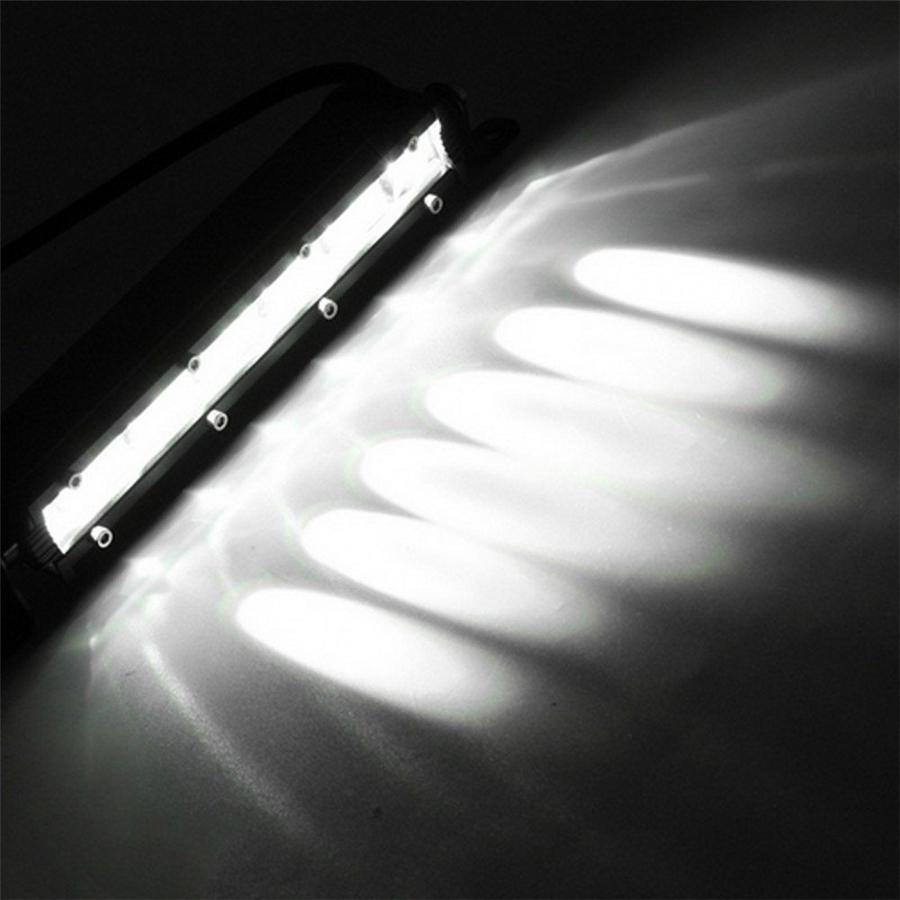 Pair 8'' 120W 12000LM Aluminum Elliptical Spot Beam Slim LED Work Light Bar Single Row Car SUV Off Road Lamps New
