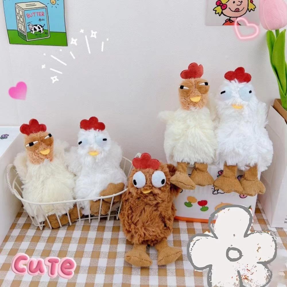New Cute 12Cm Plush Keychain High Quality Squeaky Layer Chicken Plush Chicken Pendant Bag Charm Kids
