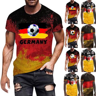 Men's Short Sleeve Crew Neck T Shirt with Soccer Ball Graphic Print Casual Regular Fit Comfortable Top for Daily Wear