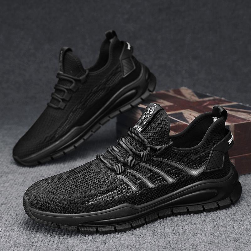 

Мужская летняя сетчатая воздухопроницаемая толстая подошва нескользящая обувь для бега на открытом воздухе мужская мода повседневная спортивная обувь для походов 39-44 44 чёрный
