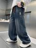 Boys' 2026 Autumn Jeans: Stylish Long Work Pants for Medium and Large Kids