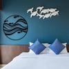 Coastal Fish Wall Art Decor, Metal Wave Sculpture for Home