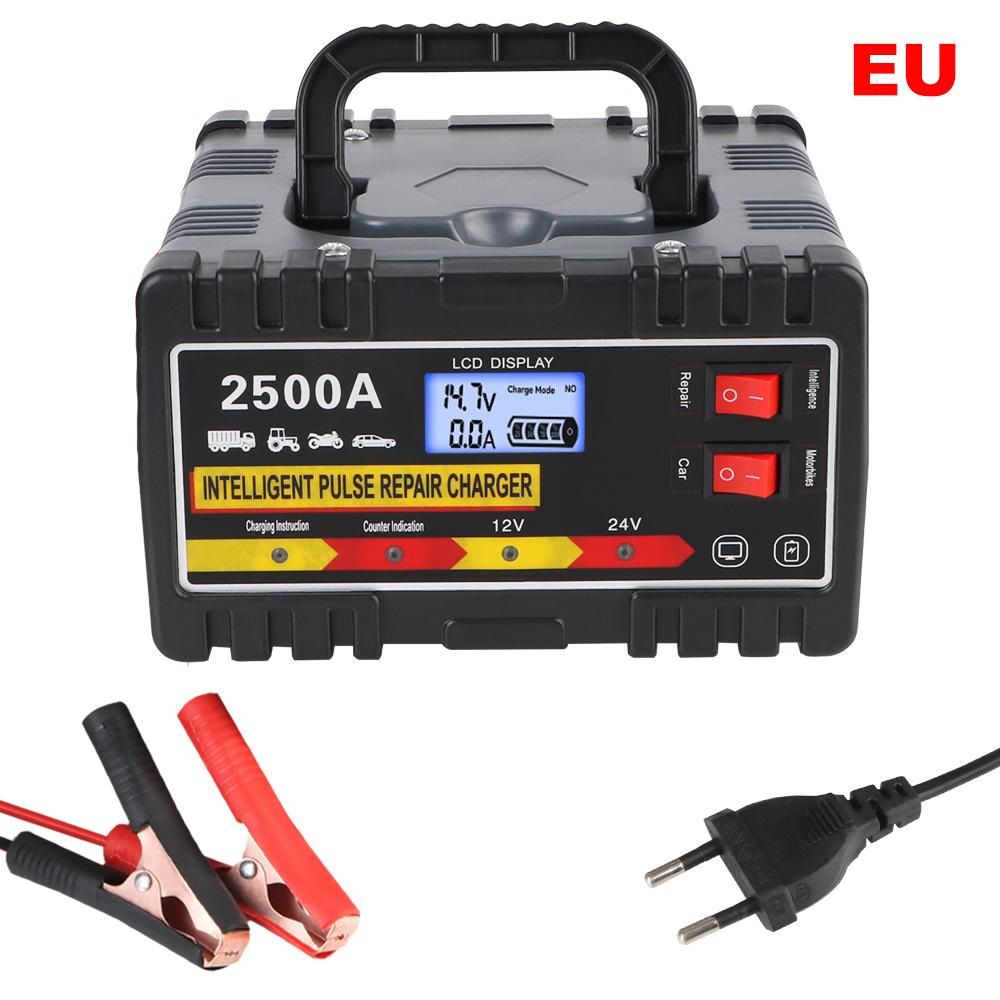 6A/24V 8A/12V Car Battey Chargers Intelligent Pulse Repair Lead-acid Battery Chargers For RV Motorcycle Digital LCD Display 220W