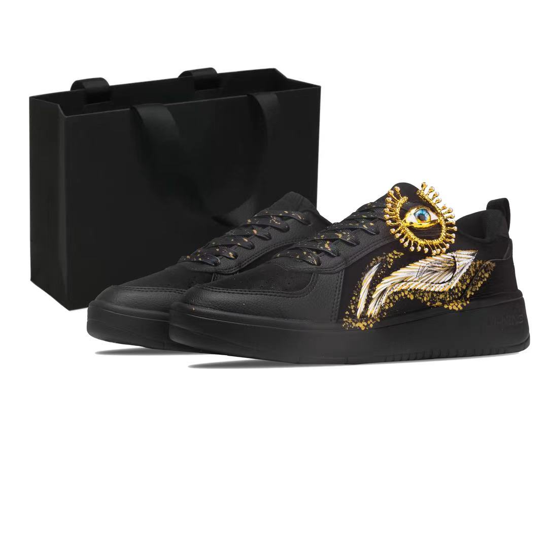 Li Ning Wheat Age Синтетическая кожа Нескользящая Амортизация Устойчивость к истиранию Низкие Скейтборд обувь Мужская AGCV311-6(Команда1551-) 44