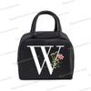 1Pc Portable Lunch Bag Wildflower Alphabet ABCD..Cooler Ice Pack Lunch Box Insulation Package Insulated Thermal Unisex Lunch Bag