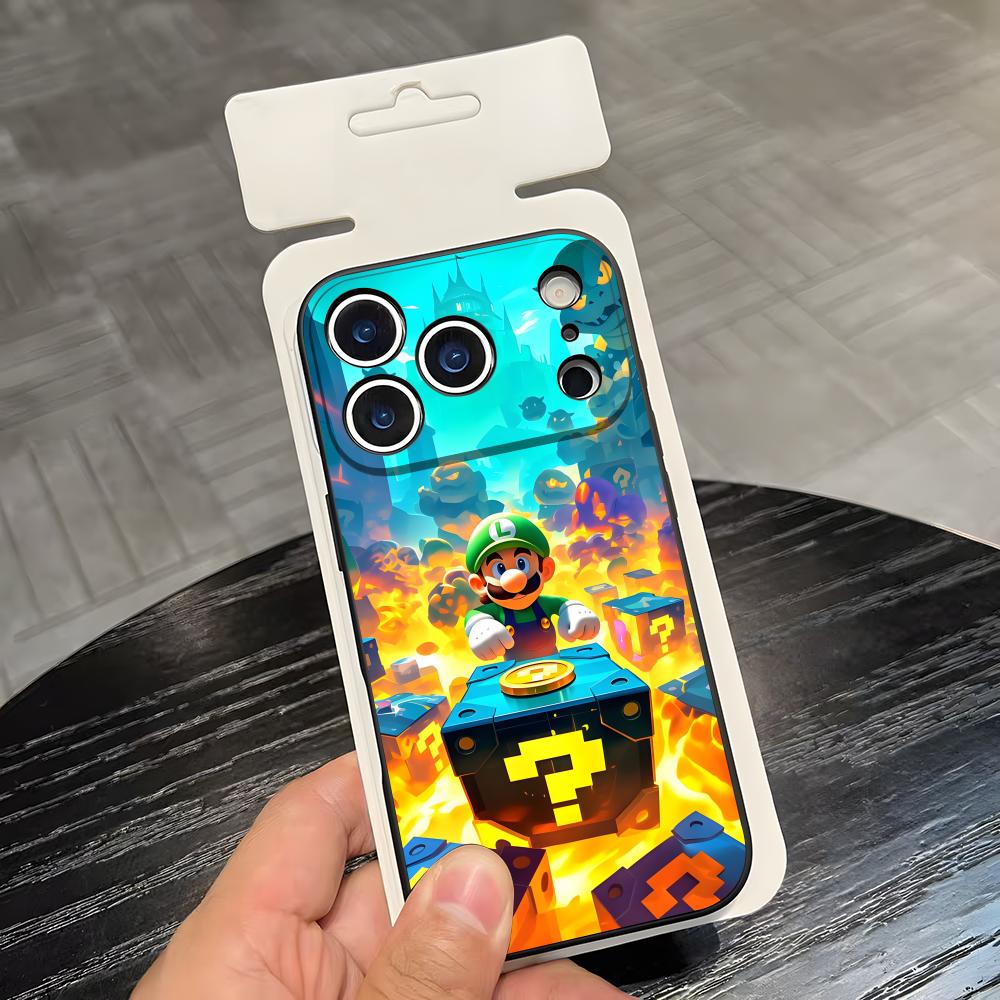 S-Super M-Mario Phone Case For IPhone 17 Air 16 E Pro Max 15 14 13 Mini 12 Pro 11 Max Plus Black Soft Shell