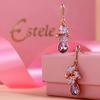 Estele Rose Gold Plated Purple Colour Charms Hanging Earrings for women