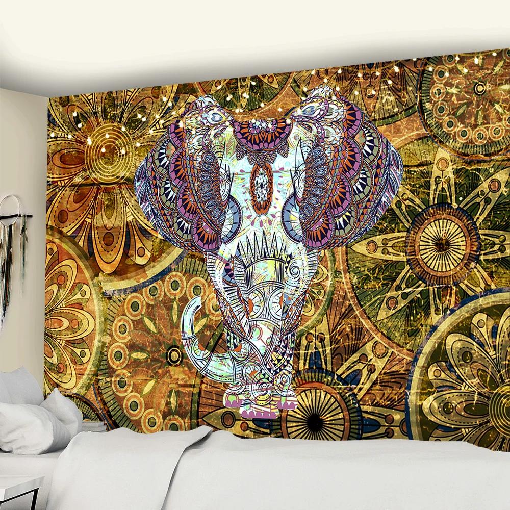 Bohemian Mandala Elephant Tapestry Wall HangingSandy BeachPicnic Throw Rug Blanket Camping Tent Travel Sleeping Pad Room