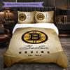 Set Biancheria da Letto Boston Bruins in Microfibra 3 Pezzi Copripiumino Decorativo per Camera da Letto Uso Domestico