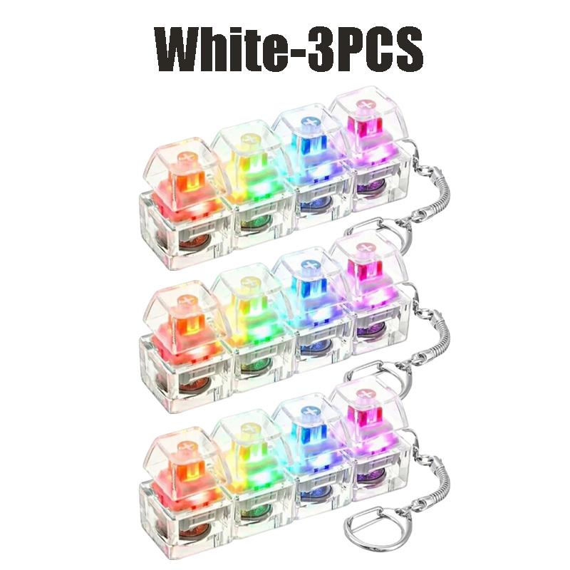 @Led Light-Up Keychain Keyboard Clickable Button Fidget Toy For Stress Anxiety Relief Portable Desk Accessory Office Decor Gift