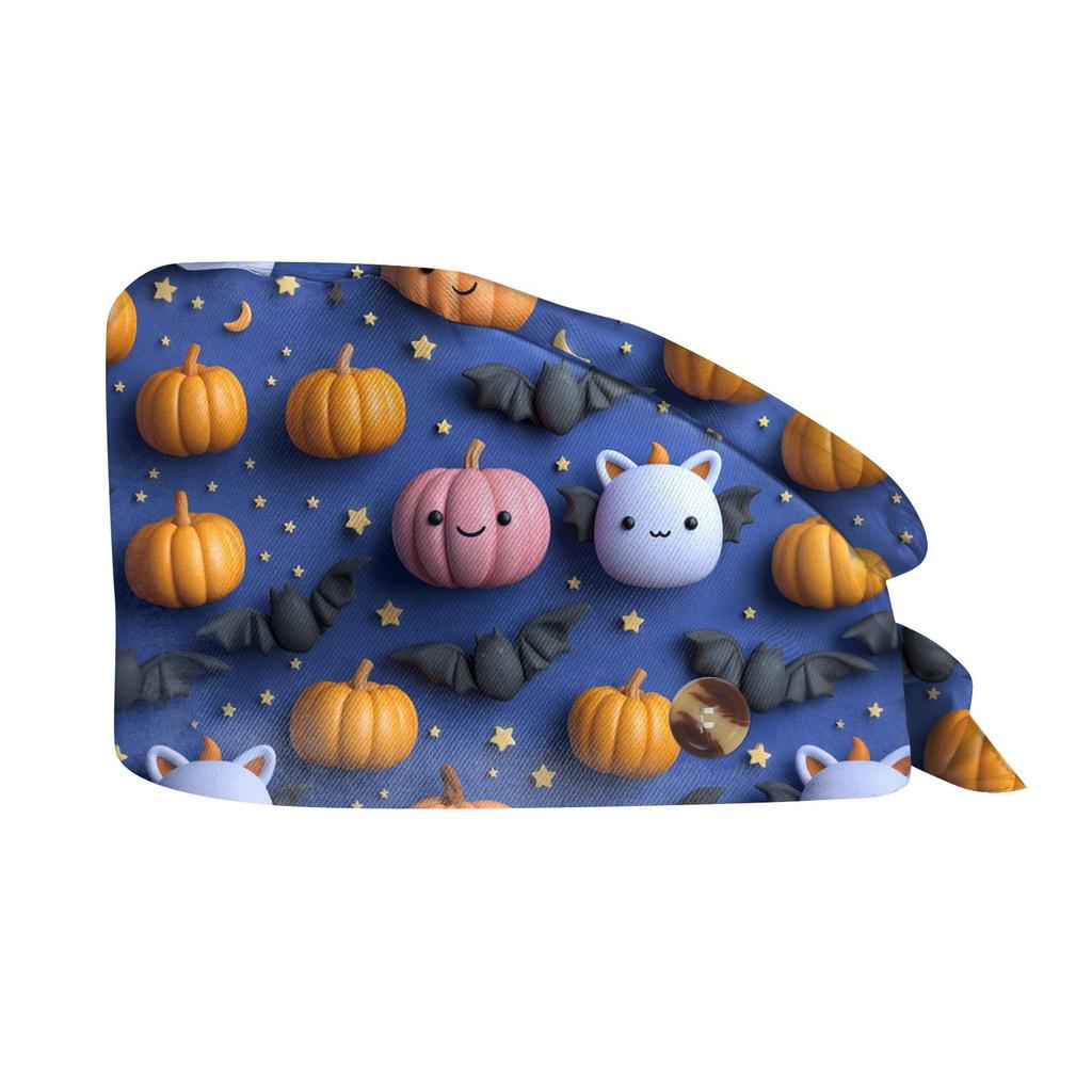 Fashion Halloween Print Work Hat Casual Wash Hat Bag Cap