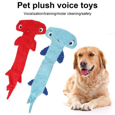 Juguete chillón para perro resistente a las roturas suave forma de tiburón martillo mascota perro juguete para masticar para el hogar