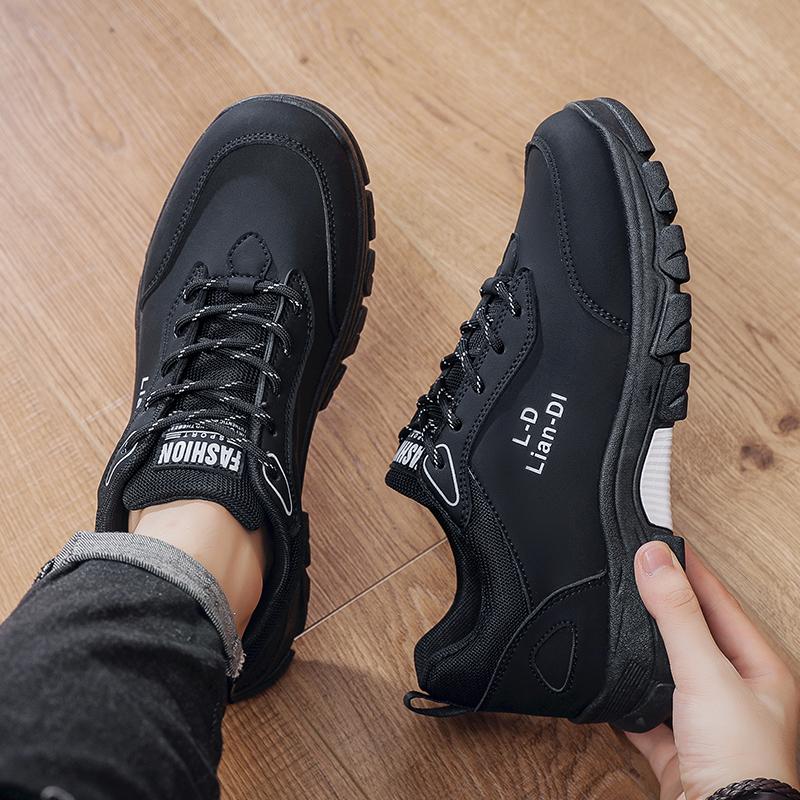 Модне чоловіче взуття для бігу Водонепроникне шкіряне повсякденне взуття для хайкінгу Високоякісне взуття для спорту на відкритому повітрі Легке взуття для ходьби