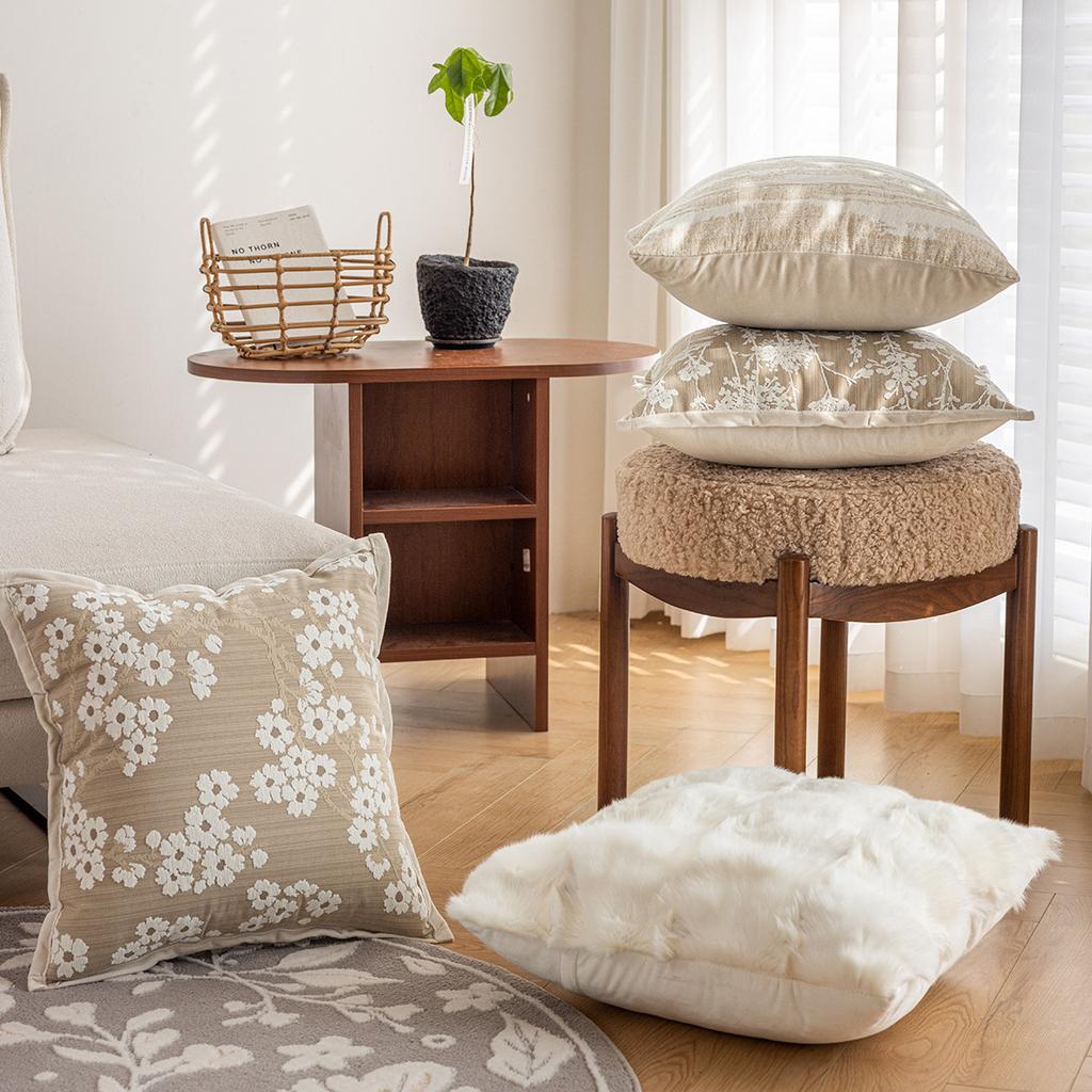 45X45CM Embroidery Throw Pillow Cover Khaki Luxury Stamping Waist Cushion Cover Decor Home Decorative Pillowcase