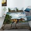 Jurassic Dinosaur Duvet Cover King Queen Huge Brown Triceratops Tyrannosaurus Diplodocus Polyester Bedding Set For Boys