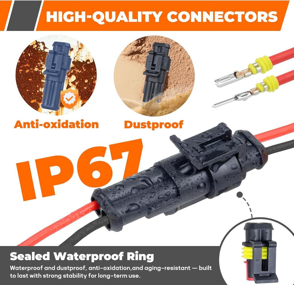 828Pcs 52 Sets Waterproof Automotive Wire Connectors with Crimper, 1-6 Pin Plug Kit