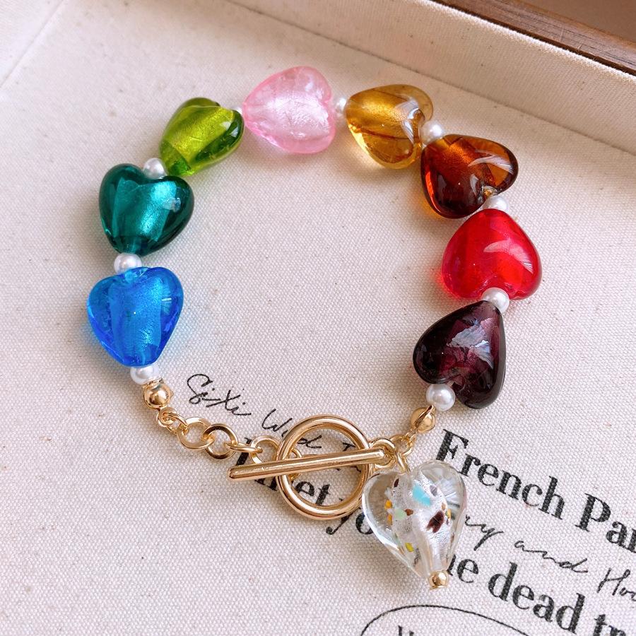 Браслет с жемчугом любви, покрытым дофамином, нишевый дизайн, браслет с индивидуальностью, сладкое универсальное украшение