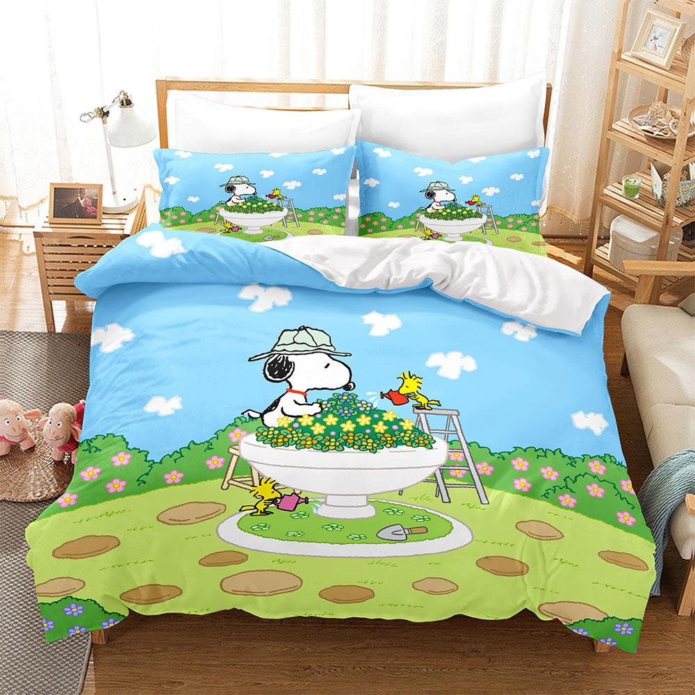 Cartoon Snoopy Bedding Sets 3D Print Comforter Cover Bed Cover Duvet Cover Pillow Case 2-3 Pieces Sets Kids Adult Size