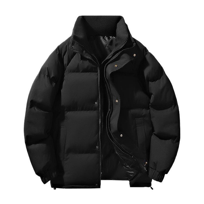 Winter Outdoor Couple Stand-up Collar Casual Cotton-padded Jacket High-quality Fashion Couple Simple Solid Color Green and Young Cotton-padded Jacket