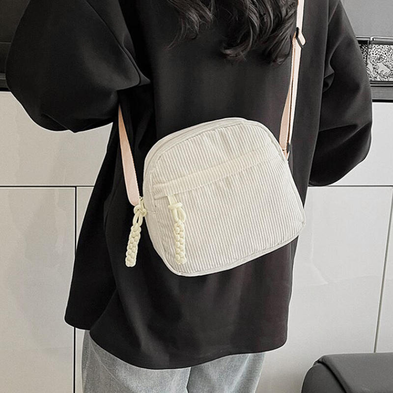 Simple Versatile Crossbody Bag Fashionable Casual Small Square Bag Personalized Commuting Shoulder Bag Corduroy Unisex Handbag