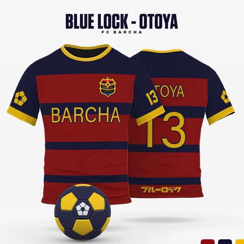 PXG Blue Lock Japanisches Anime-Trikot, Fußballuniform Nr. 9 Rin Shidou, Cosplay-T-Shirts, Freizeit-Sportoberteile für Herren und Damen