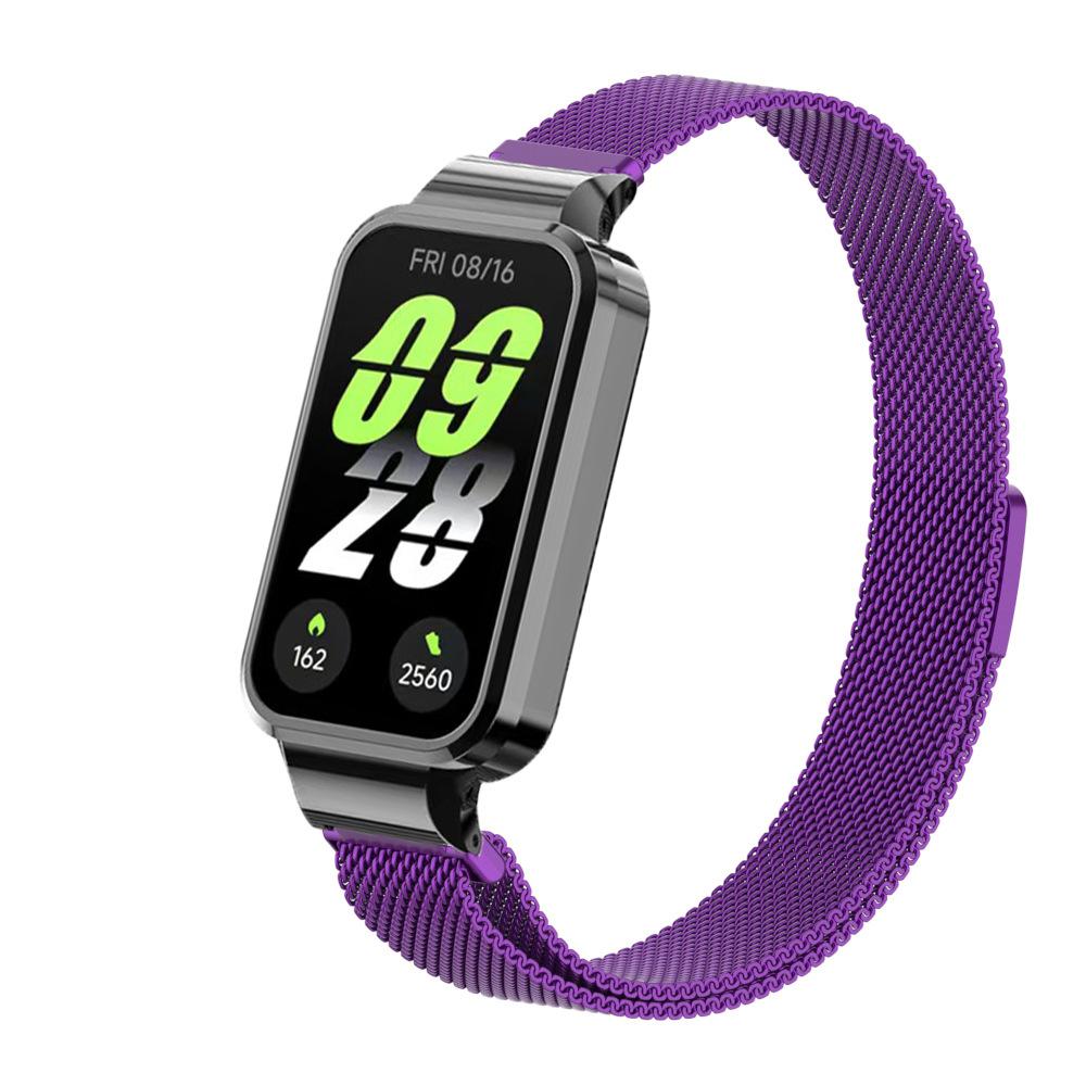 Xiaomi Smart Band 9 Active İçin Milan Kordon Metal Koruyucu Kılıf Tampon Manyetik Halka Bileklik Redmi band 3Watch İçin