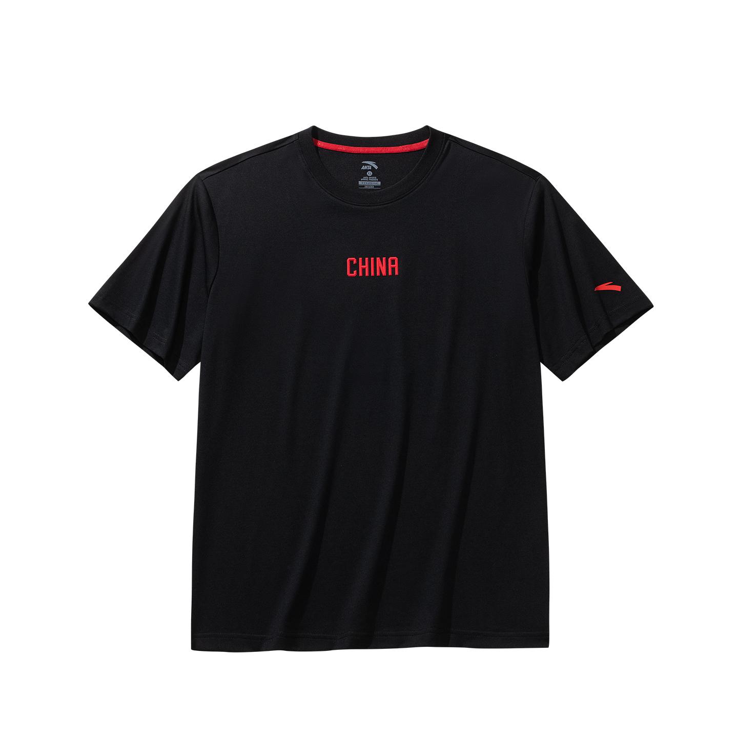 Anta Training Series Short Sleeve Knitted Shirt Summer T-Shirt Men Tops Basic-Black 952627113-4 S
