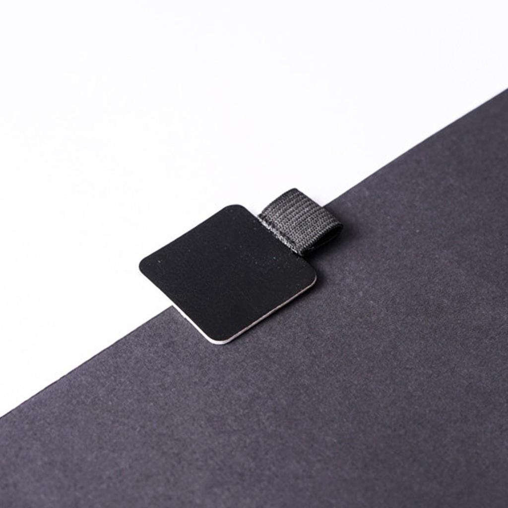 Creative PU Leather Self-Adhesive Pen Clip & Elastic Band Holder for Notebooks and Tablets
