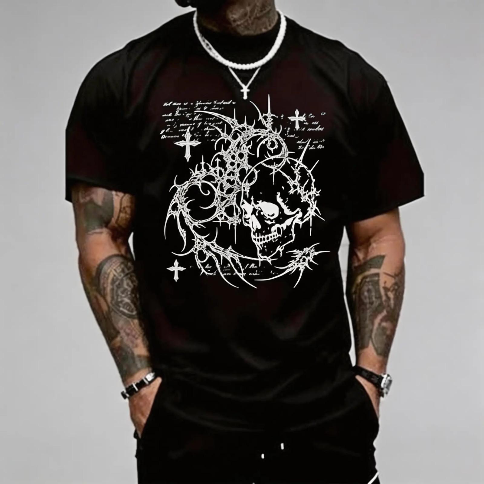 100% Cotton Unisex Y2K Grunge Goth Alt Skull Sigilism Vintage Graphic T-Shirt S