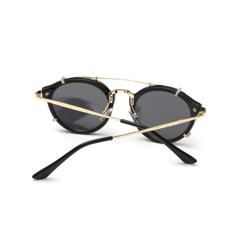 Kdeam Steam Punk Clip on Sunglasses for Men Brand Designer Round Sun Glasses Women Baroque Carved Metal Legs with Box