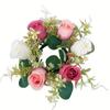 Handgefertigter künstlicher Rosenkranz mit Kerzenmittelstück, Realistisches gefälschtes Hochzeitsmittelstück, Hängende Tür-Tischdekoration für Valentinstag, Ostern, Chanukka