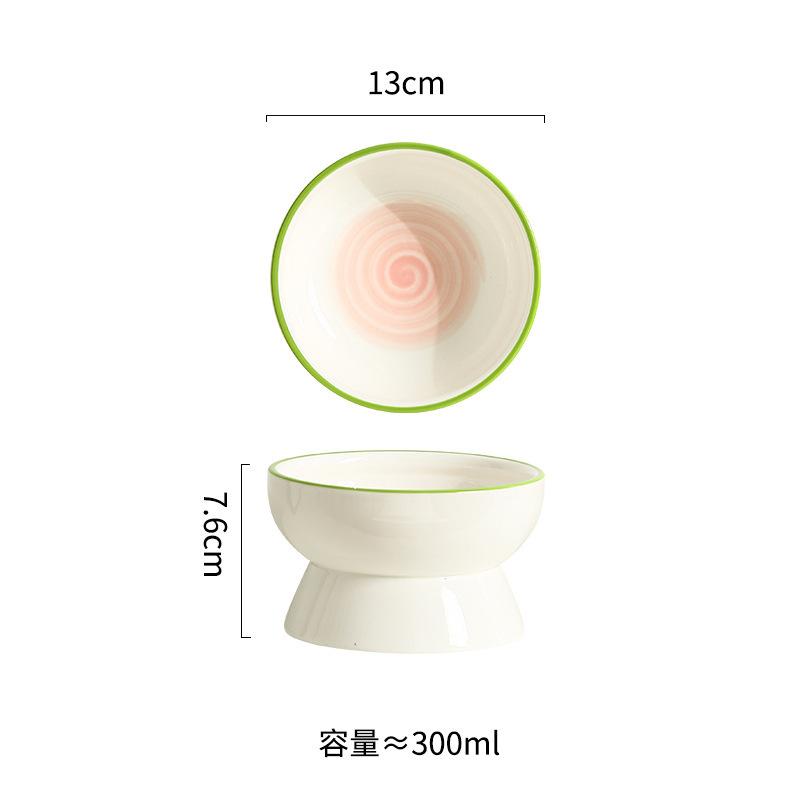 

Ceramic Cat Bowl Anti Spill Pet Food Dish with Neck Support for Cats and Dogs
