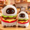 Cute Cat Plush Pillow: Siamese & Black Cat Hugging Doll