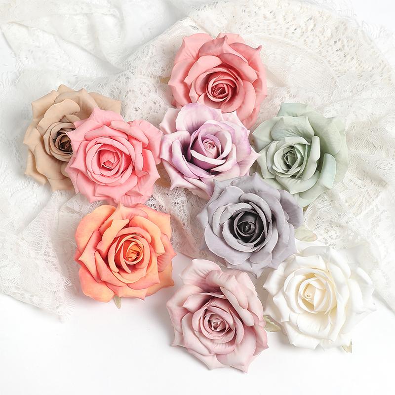 3/5/10Pcs 8cm Rose Artificial Silk Fake Flowers for Home Room Decoration Wedding Brides Party Decor DIY Accessory Fake Flowers