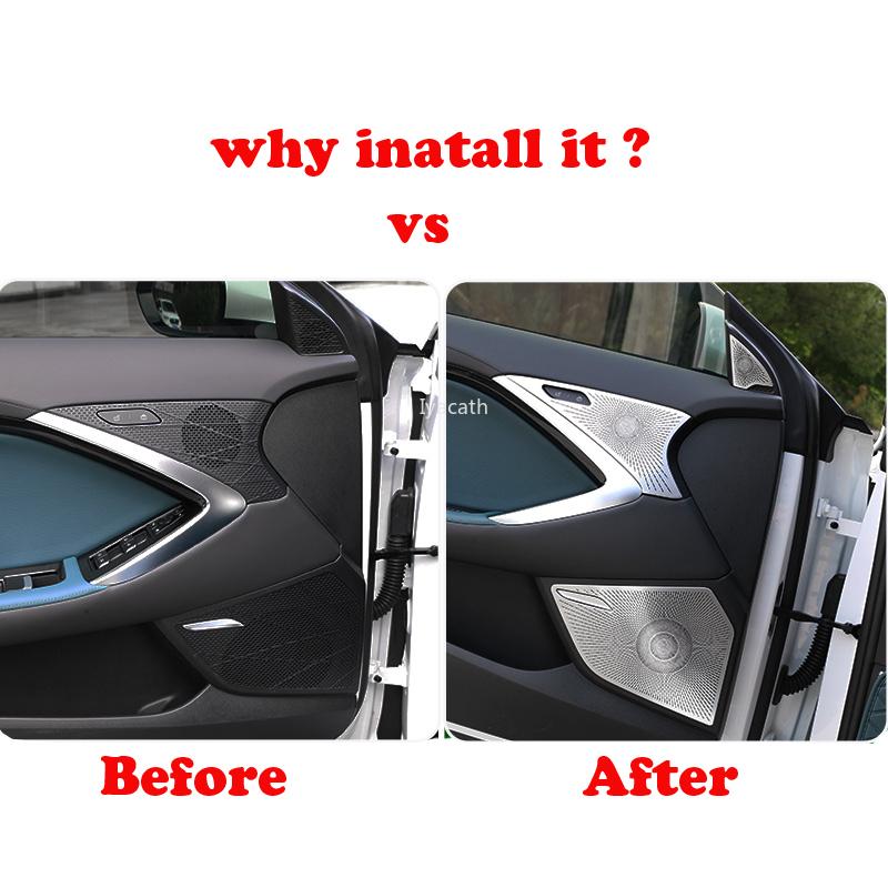 For MG 7 MG7  2024 Car Speaker Cover Stainless Steel 4 Door Loudspeaker Sound Pad Trim Interior Horn Accessories