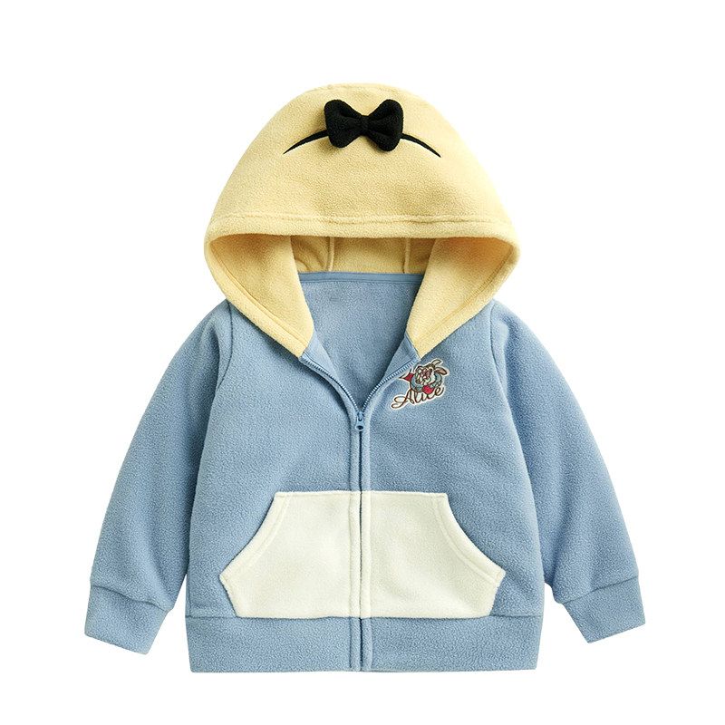 Children's Fleece Autumn and Winter Hooded Cartoon Jacket