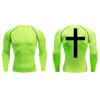 Cross Back Print Compression Shirts for Men Quick Dry Tees Tshirts Tops Gym Workout Running Undershirts Baselayers Rash Guard