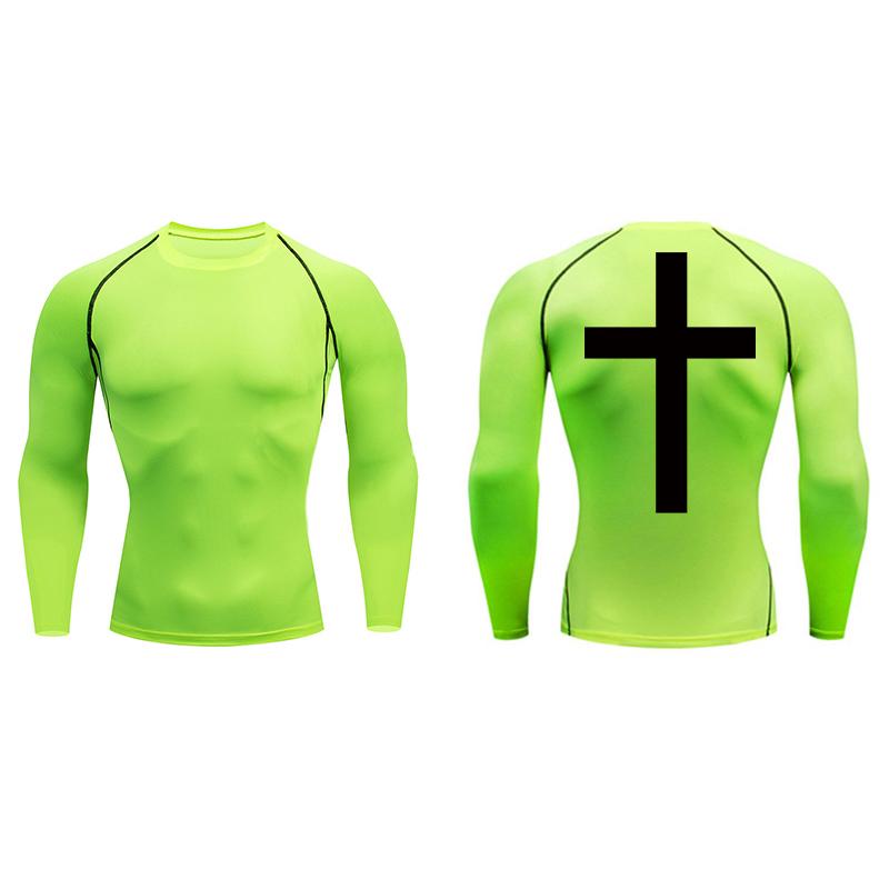 Cross Back Print Compression Shirts for Men Quick Dry Tees Tshirts Tops Gym Workout Running Undershirts Baselayers Rash Guard
