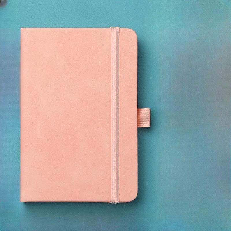 Creative Mini Pocket Notebook A6 Size Leather Cover Study Manual with Elastic Strap Liner Pages Office Supplies